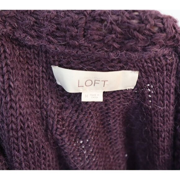 ANN TAYLOR LOFT Women's Sweater Size M Purple Wool Alpaca Blend Pullover - Picture 4 of 4